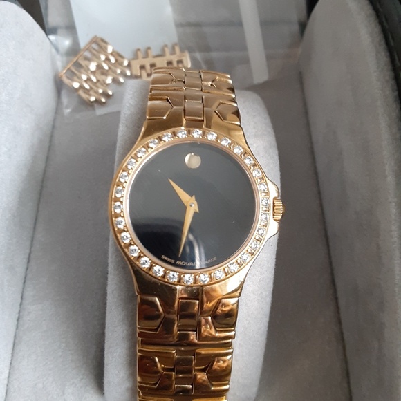 Movado gold tone diamond watch - Picture 2 of 8